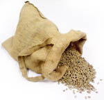 Canvas bag filled with beans